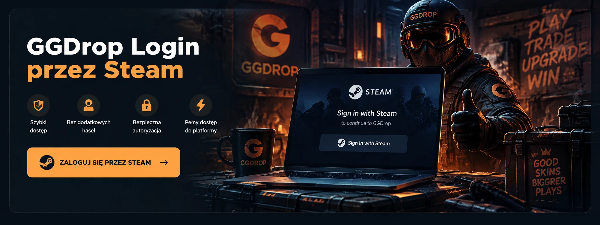GGDrop Login przez Steam